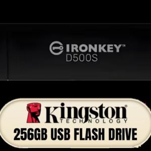Kingston Ironkey D500S 256GB Encrypted Flash Drive | Dual Hidden Partition | FIPS 140-3 Level 3 | XTS-AES 256-bit | BadUSB and Brute Force Protection
