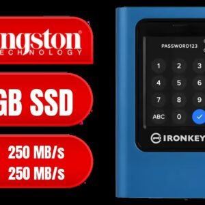 Kingston IronKey Vault Privacy 80 960GB External SSD | FIPS 197 | XTS-AES 256GB Encrypted | Touch Screen PIN | Secure Data Protection | IKVP80ES/960G