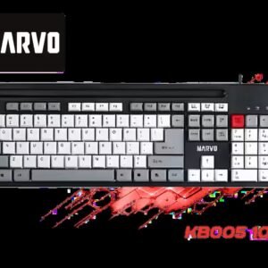 Marvo KB005 104 Keys Office Keyboard (Red-Black) / Cable length 1.5M / 12 multimedia shortcut / KB005