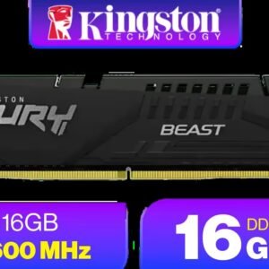 Kingston Fury Beast 16GB 5600MHz DDR5 CL40 DIMM Single Module Desktop Memory KF556C40BB-16 Black