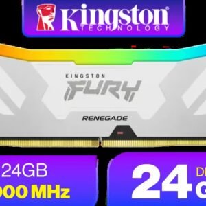 Kingston Fury Renegade 24GB DDR5 RGB Gaming Memory - Silver/White / Intel XMP Certified / 1x 24GB 8000MT/s / CL38 Latency / KF580C38RWA-24