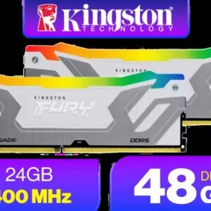 Kingston Fury Renegade RGB 48GB (24GB x 2) 8400Mhz DDR5 Desktop Memory - White / Kit of 2 / 18 Customisable RGB Effects / Intel® XMP 3.0 Certified /
