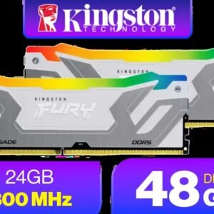 Kingston Fury Renegade RGB 48GB (24GB x 2) 8800Mhz DDR5 Desktop Memory - White / Kit of 2 / 18 Customisable RGB Effects / Intel® XMP 3.0 Certified /