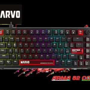 Marvo Arma 82 Compact Mechanical Keyboard / Hot-Swappable Switches / 82-Key Layout + Scroll Wheel / Dynamic Rainbow Backlighting / Full-Key