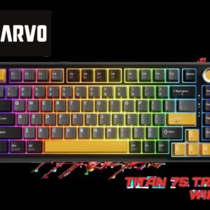 Marvo Titan 75 Tri-Mode Mechanical Gaming Keyboard / Tri-Mode Wired & Wireless/ Hot-Swappable Banana Crystal Linear Switches / Premium Gasket Mount