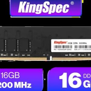 Kingspec 16GB (16x1) DDR4 3200MHz Desktop Memory Black / 288-Pin DIMM / 1.2V Low Voltage / Intel & AMD Compatible