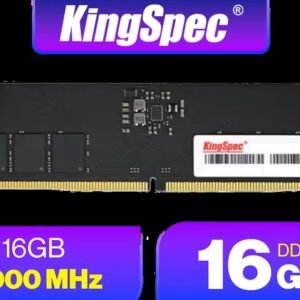 KingSpec 16GB (16x1) 6000mhz DDR5 Desktop Memory / Power Management ICs (PMICs) / 1.1~1.35V Power-Saving Technology / 288-pin DIMM / KS6000D5P12516G