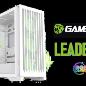 Gamemax Leader 2 E-ATX Mid-Tower Gaming Case - White / Tempered Glass Side Panel / Support 9×120mm or 8×140mm Fan Mounts / 4 Pre-installed 140mm ARGB