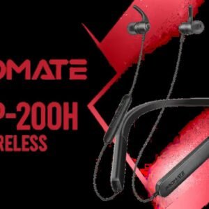 Promate Leap-200H SportFitโข High Fidelity Wireless Earphones - Black / ENC Noise Cancellation / Up to 200 Hour Playtime / Dual Pairing / In-Line