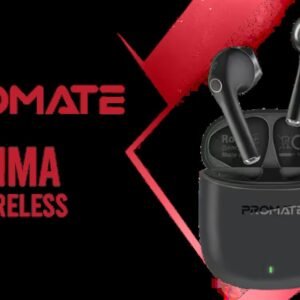 Promate Lima High-Definition TWS Wireless Earphones - Black / IntelliTouch Control / ENC Noise Reduction / IPx4 Water Resistance / Up to 30 Hours