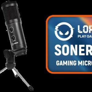 LORGAR Soner 313 Gaming Microphone / Cardioid Polar Pattern / Plug & Play USB / Volume & Echo Knobs / Solid Metal Design / 2.5m USB Cable / Tripod