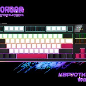 Lorgar KBP70TKLW TKL Wireless Gaming Keyboard - Black / 85-Key Layout / LORGAR™ Toxic Purple Linear Switches / Enhanced RGB Lighting System /