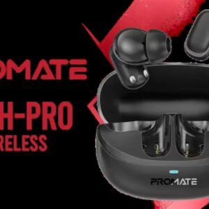 Promate Lush-Pro High-Definition TWS Wireless Earphones - Black / IntelliTouch Control / Crystal Clear Calls / IPx4 Water Resistance / Up to 36 Hours