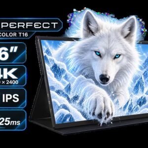 UPERFECT UColor T16 16\" 4K Portable Entertainment Monitor / 4K (3840 x 2400) IPS Display / 25ms Response Time / Anti-Reflective Outdoor Viewing