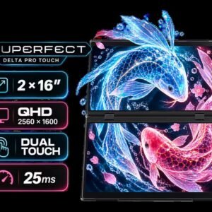UPERFECT Delta Pro Touch 16\" QHD Dual Touch Screen Monitor / QHD (2560 × 1600) IPS Display / 25ms Response Time / Pressure-Sensitive Dual Touch