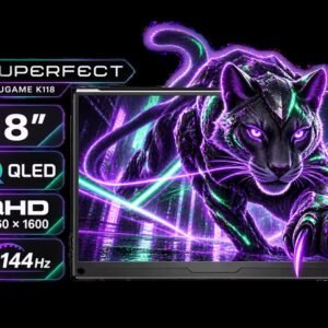 UPERFECT UGame K118 18\" QHD Gaming Monitor / 2K (2560 x 1600) 144Hz QLED Display / 9ms Response Time / 101.8% DCI-P3 Wide Color Gamut HDR / 400