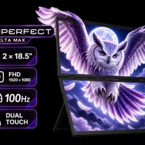 UPERFECT Delta Max 18.5\" FHD Dual Touch Screen Monitor / FHD (1920 × 1080) 100Hz IPS Display / 100Hz Refresh Rate / 16ms Response Time / Ergonomic