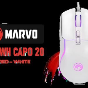 Marvo M292 WH CAPO 20 Wired Gaming Mouse - White / 8000 DPI / 6-Step DPI / Anti-Slip Texture / Durable Braided Cable / M292-WH