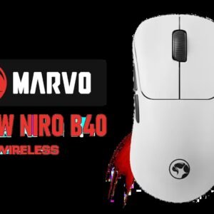 MARVO M529W NIRO B40 Wireless Gaming Mouse - White /Tri-Mode Connectivity / 6 Adjustable DPI Levels upto 10 000 / Precision Optical Sensor / Durable