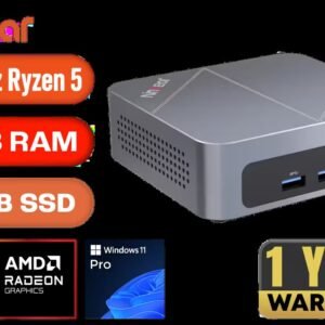 Ninkear M7 V2 Mini PC AMD Ryzen 5-7430U (4.30GHz) Mini PC Win 11 Pro, 16GB DDR4 512GB SSD, 6 Cores 12 Threads, WiFi6 BT5.2 USB3.0 ×3, USB2.0 ×1,