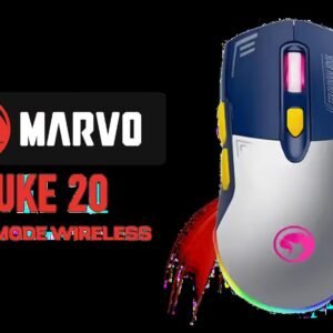 Marvo Duke 20 Dual-Mode Wireless Gaming Mouse - White / Dual-Mode Wired Wireless Connectivity / Seven Button Precision Control / Adjustable DPI Up To