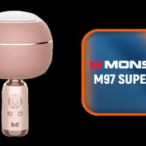 Monster M97 Superstar Dynamic Karaoke Microphone - Pink / Microphone Has 26W Peak Power / Bluetooth 5.0 / True Wireless Stereo / 3 Different Sound