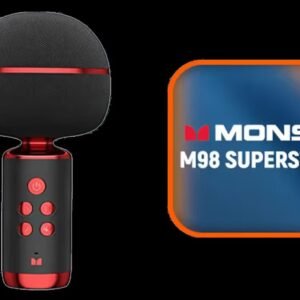 Monster M98 Superstar Mini Karaoke Microphone - Black / Pure monster Sound / Bluetooth Speaker / 360 Surround Sound / Multi Sound Effects / M98BK