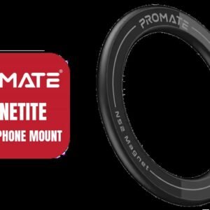 Promate Magnetite Magnetic Phone Mount - Black / MagSafe Compatible / Secure Cradleless Design / 360° Viewing / Anti-Distracted Driving /