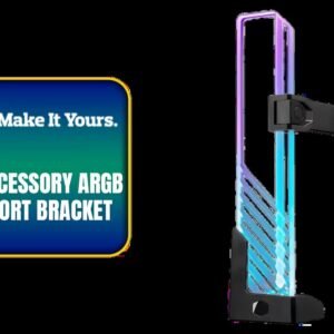 Cooler Master MasterAccessory ARGB GPU Support Bracket, Edge-Lit ARGB Tempered Glass, Universal GPU Bracket, Multiple Orientations /