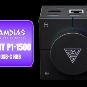 GAMDIAS MERCURY P1-1500 15-in-1 USB-C Hub / 4K 60Hz HDMI / RJ45 Ethernet / USB-C PD Charging / USB-C Data Port / 2x USB-A 3.0 / SD & MicroSD Reader /