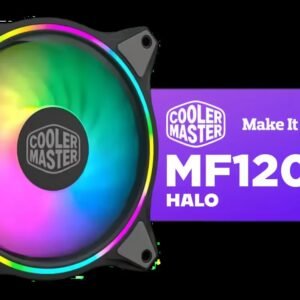 Cooler Master MasterFan MF120 Halo Fan, Duo-Ring ARGB Customizable Lighting, 120mm PWM Static Pressure, ARGB Header Extender For PC Case, Liquid and