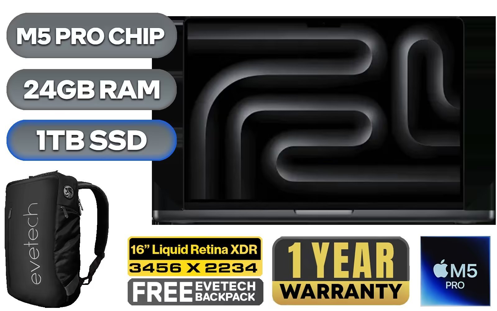 MacBook Pro 16" M5 Pro (1TB) - Space Black - Image 2