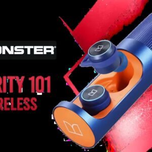 Monster Clarity 101 AirLinks Wireless In-Ear Headphones - Blue / IPX5 Waterproof, Bluetooth Earbuds 5.0, Up to 25 Hours with Fully Charged Case,