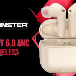 Monster Clarity 6.0 ANC Wireless In-Ear Headphones - Pink / True Wireless Earbuds Active Noise Cancelling / TWS Bluetooth Earphones with 4 Mics /
