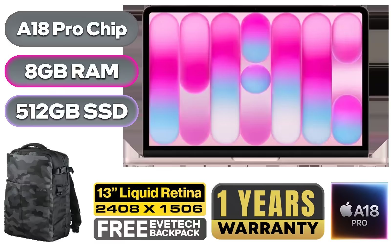 MacBook Neo 13" A18 Pro (512GB) - Blush - Image 2