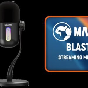 MARVO Blast 50 Streaming microphone - Black / Cardioid Pickup / Noise Reduction / RGB Lighting / One-touch Mute / Real-Time Monitoring / 3.5 mm Jack