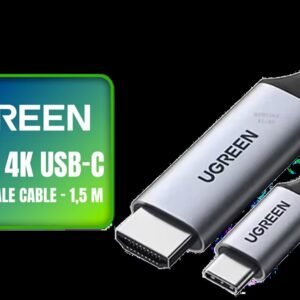 Ugreen 50570 4K USB-C to HDMI Male Cable - 1,5 Meter / up to 4K 60 Hz / Thunderbolt 3 / Nickle-plated connectors / Aluminum Shell / Plug and Play /