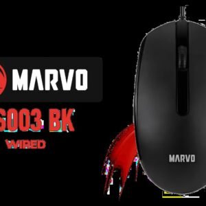 Marvo MS003 BK Wired Mouse - Black / 3 Buttons / 1000 DPI / 3 Million Clicks / MS003-BK