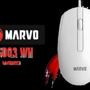 Marvo MS003 WH Wired Mouse - White / 3 Buttons / 1000 DPI / 3 Million Clicks / MS003-WH