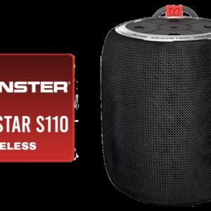 Monster Superstar S110 Wireless Bluetooth Speaker - Black / Portable Bluetooth Speakers 5.0 with TWS Pairing for 360° Louder Stereo Sound, Built-in