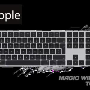 Apple Magic Wireless TouchID Keyboard - Black / Touch ID Fast Secure Mac Authentication / Numeric Keypad Spreadsheet Finance / Full-Size Arrow Keys