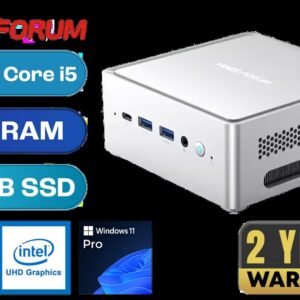 MINISFORUM NAB6 Lite Core i5 Mini PC / Intel Core i5-12600H (12x Cores 16x Threads) up to 4.5GHz / 8GB DDR4 RAM / 512GB NVMe SSD / Intel Integrated