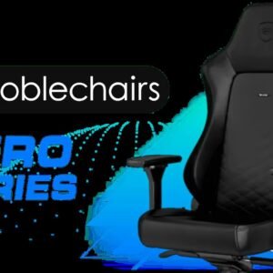 noblechairs Hero Gaming Chair - Black/Platinum/White Edition / Premium Hybrid PU Leather / Aluminium Base / Reclining Backrest (up to 125°) / 4D