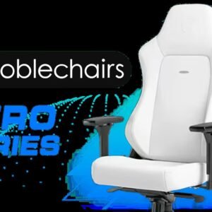 noblechairs HERO Series Gaming Chair - White Edition / Increased Armrest Surface / Wider Seat Base / Larger Backrest / Powder-coated Wheelbase /