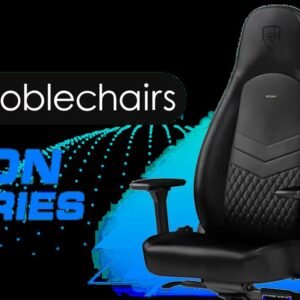 noblechairs ICON Series Faux Leather Gaming Chair - Black/Platinum/White / 4D Fully Adjustable Armrests / Deformation-Resistant Cold Foam / Premium