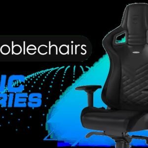 noblechairs EPIC Series Faux Leather Gaming Chair - Black / 135° Recline Steel Frame Build / 4D Adjustable Armrests / Cold Foam Premium PU Leather /