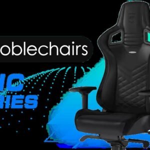 noblechairs EPIC Series Gaming Chair - Black Edition / Robust Aluminium Base / Class 4 Gas Lift / Adjustable Seat Height / 4D Armrests with maximum