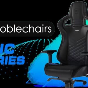 noblechairs EPIC Series Faux Leather Gaming Chair - Black/Blue / 135° Recline Steel Frame Build / 4D Adjustable Armrests / Cold Foam Premium PU