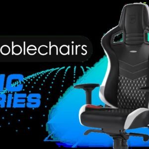 noblechairs EPIC Series Real Leather Gaming Chair - Black/White/Red / 4D Fully Adjustable Armrests / Deformation-Resistant Cold Foam / Premium PU