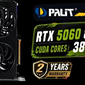 Palit GeForce RTX 5060 Dual 8GB Graphics Card / 8GB GDDR7 / 3840 Cuda Cores / 128-bit Memory Interface / Boost Clock : 2497 MHz / PCI Express® Gen 5